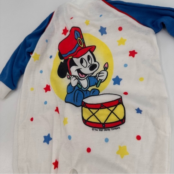 Vintage 1984 80s Baby Mickey Disney One Piece Pajamas Sleeper Medium 6-9 months - Picture 1 of 5